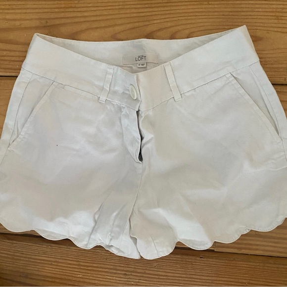 Loft Scalloped White Shorts - Picture 2 of 3